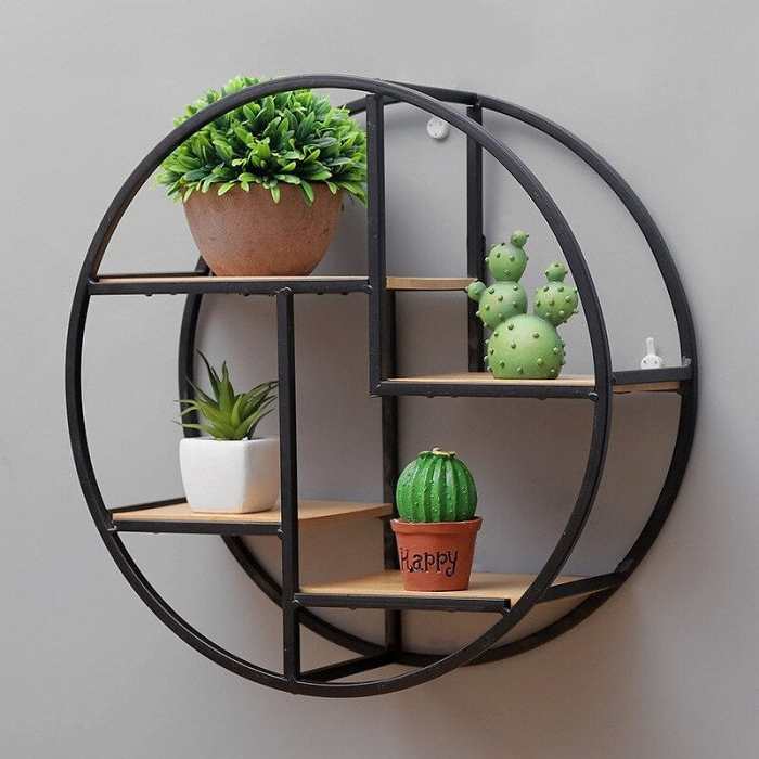 Iron Circular Wall Shelf by Veasoon