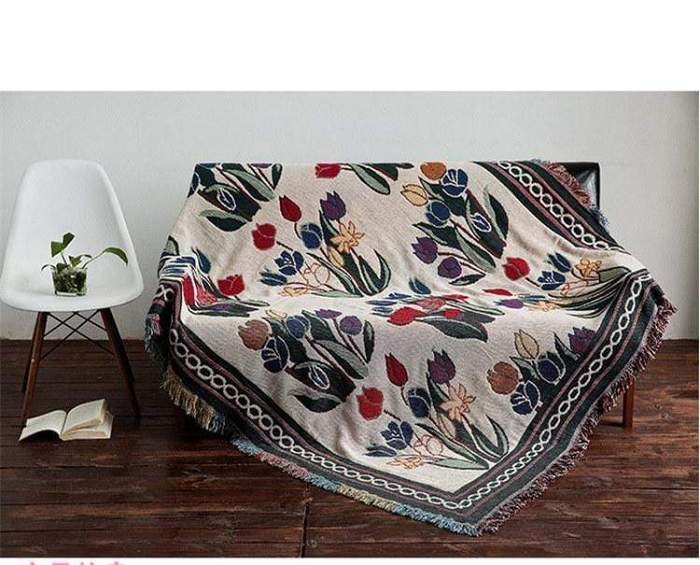 Country Style Floral Throw by Veasoon
