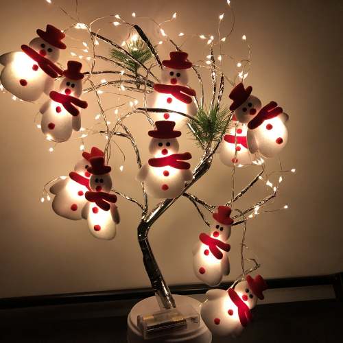 Snowman LED String Lights Garland by Veasoon