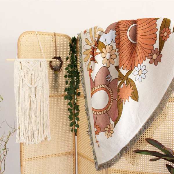Flower Power Throw Blanket by Veasoon