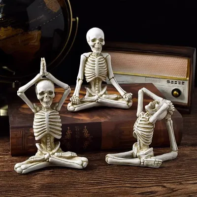 Halloween Skeleton in Yoga Pose Decor by Veasoon