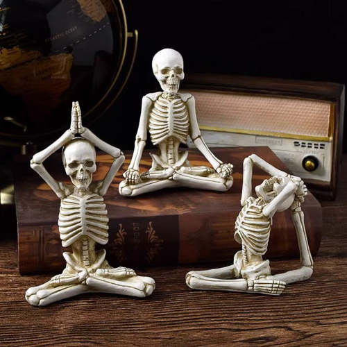 Halloween Skeleton in Yoga Pose Decor by Veasoon