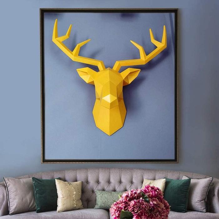 3D Deer Head Wall Statue by Veasoon