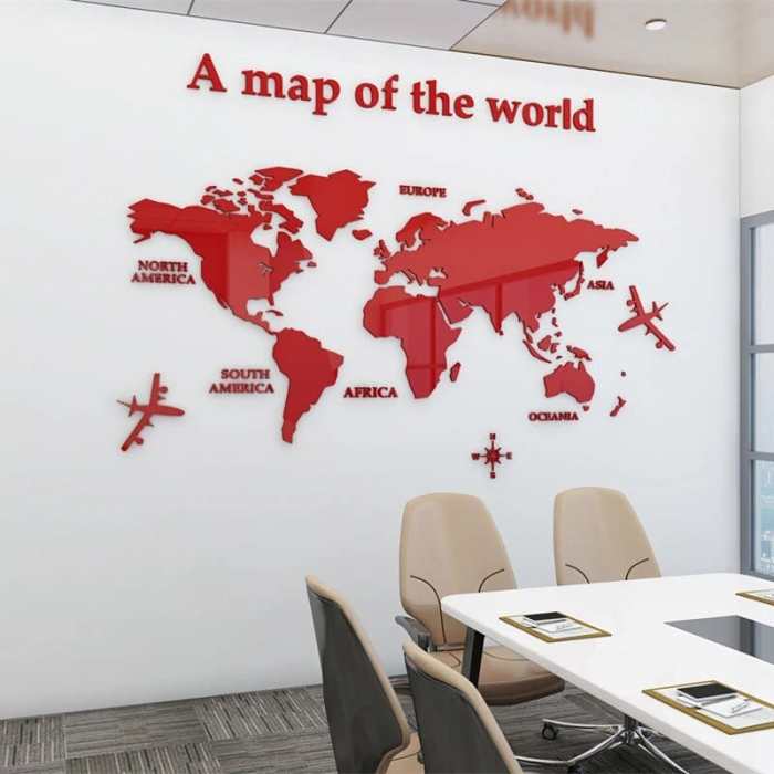 3D World Map Wall  Stickers by Veasoon