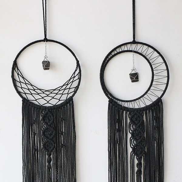 Sun And Moon Black Dream Catcher by Veasoon