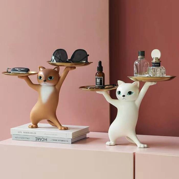 Cute Cat Resin Storage Decorations
