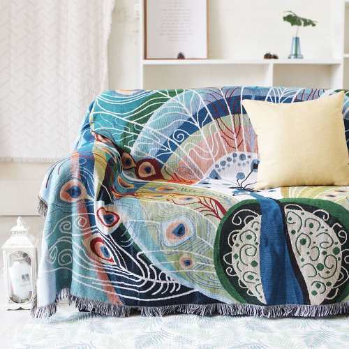 Peacock Throw Blanket by Veasoon