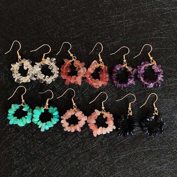 Natural Crystal Beads Earring