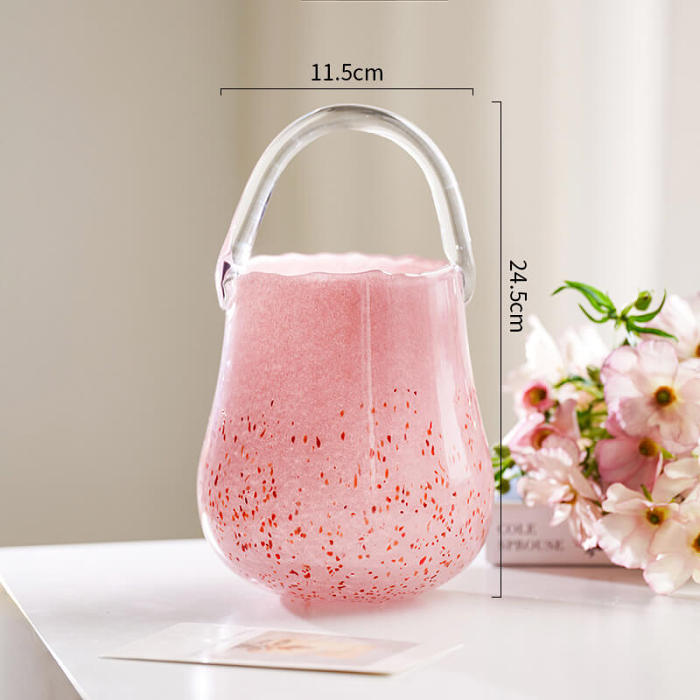 Light Luxury Glass Handbag Vase