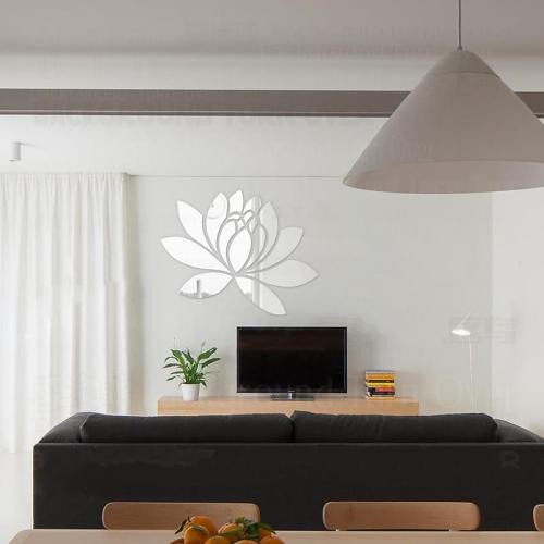 Lotus Mirror Wall Decal by Veasoon
