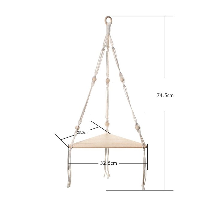 Triangle Macrame Wall Shelf by Veasoon
