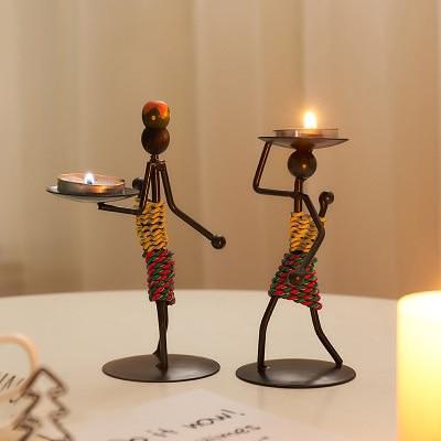 Handmade Figurines Metal Candlesticks by Veasoon