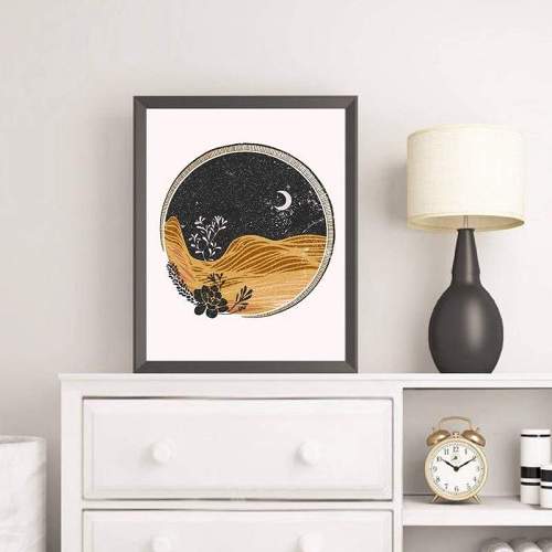 Mid Century Burnt Orange Canvas Wall Art by Veasoon