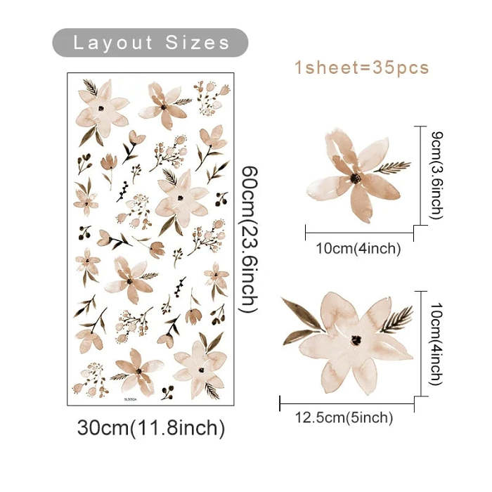 Pastel Flowers Wall Decal Set by Veasoon