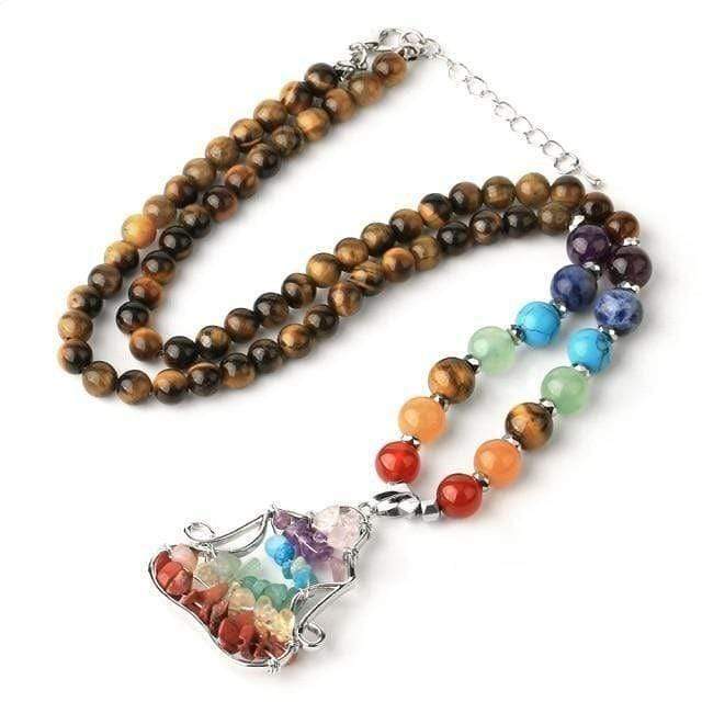 Natural Crystal Stones Yoga Pose Necklace