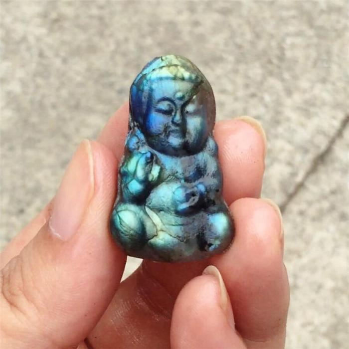 Labradorite Buddha Carving by Veasoon