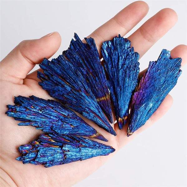 Rainbow Peacock Titanium Kyanite Blades by Veasoon