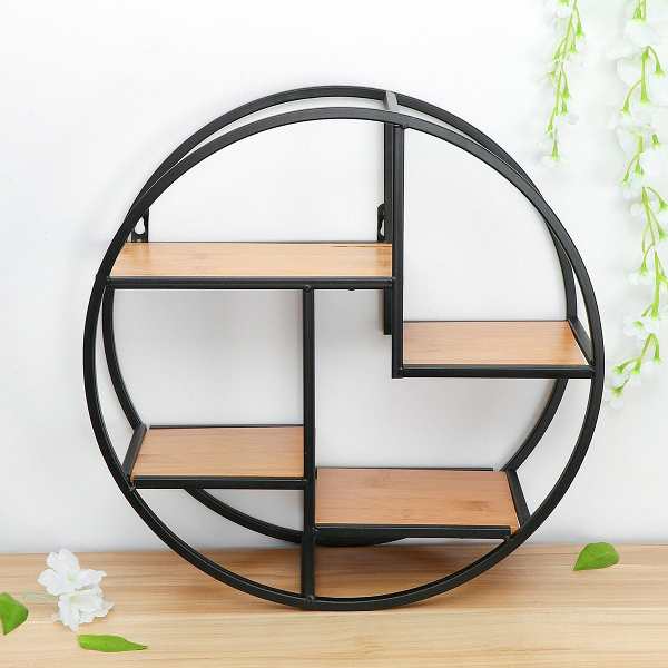 Iron Circular Wall Shelf by Veasoon