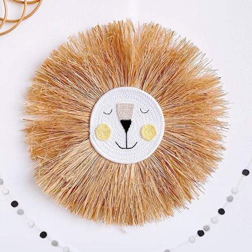 Cute Lion Head Wall Hanging by Veasoon