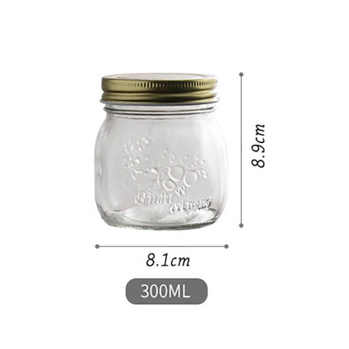 Vintage Embossed Glass Storage Jar