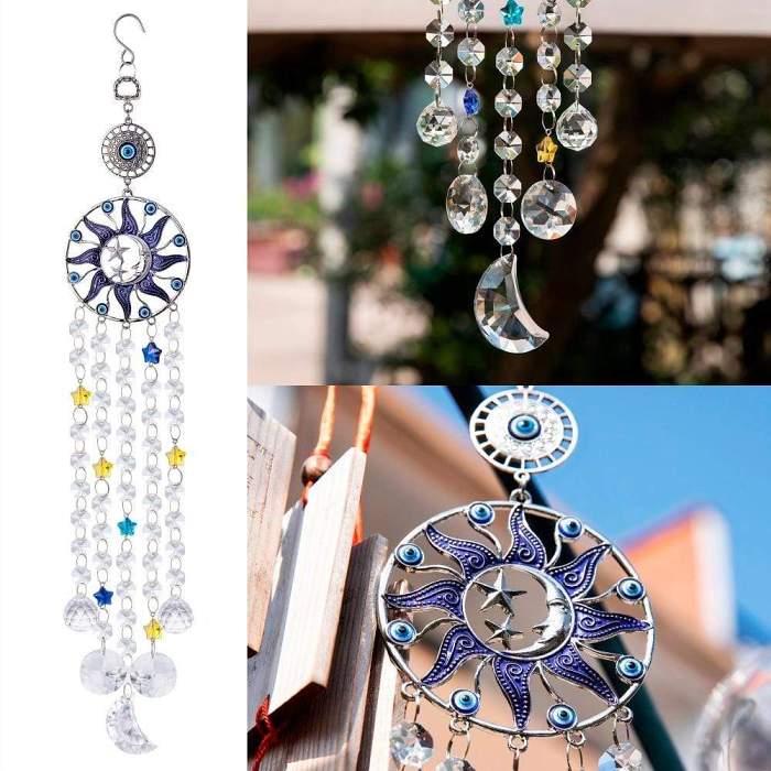 Evil Eye Sun and Moon Suncatcher by Veasoon