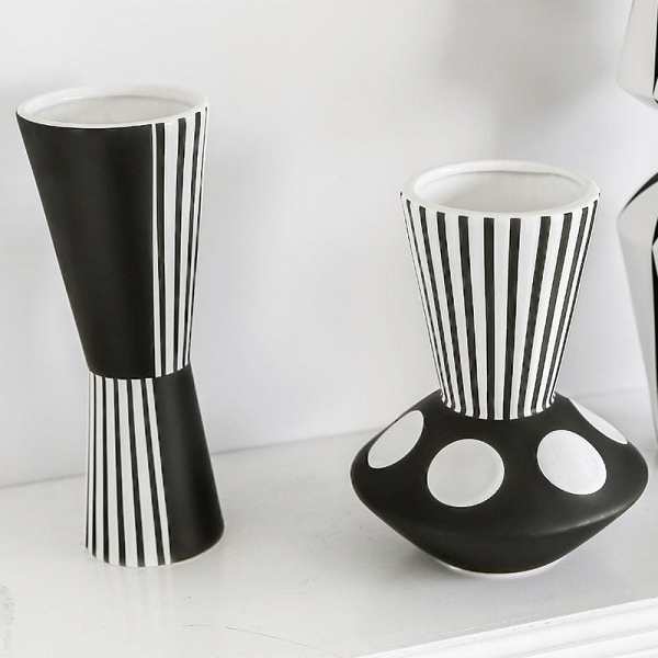 Black And White Irregular Vase by Veasoon
