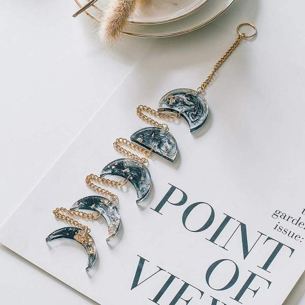 Moon Phase Celestial Wall Hanging Pendant by Veasoon