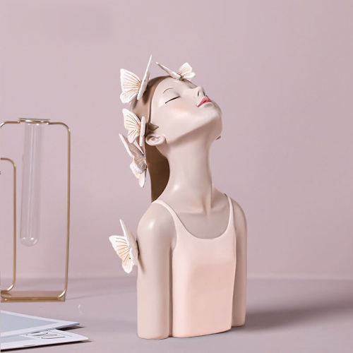 Looking Up Girl Resin Decoration