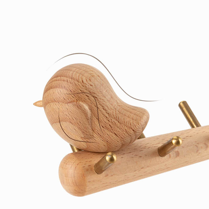 Wooden Bird Desktop Storage Rack