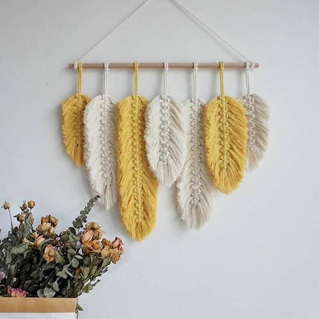 Macrame Feather Wall Hanging by Veasoon