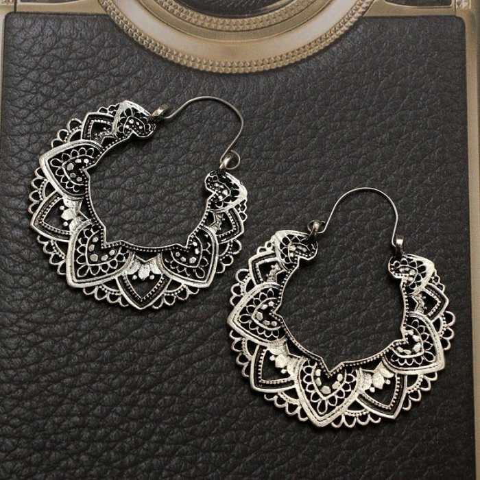 Hollow Out Hoop Boho Earrings
