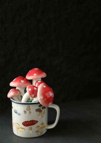 Psychedelic Mushroom Ceramic Mug by Veasoon