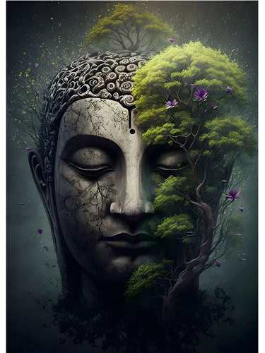 Buddha In Nature Canvas by Veasoon