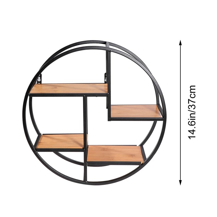 Iron Circular Wall Shelf by Veasoon