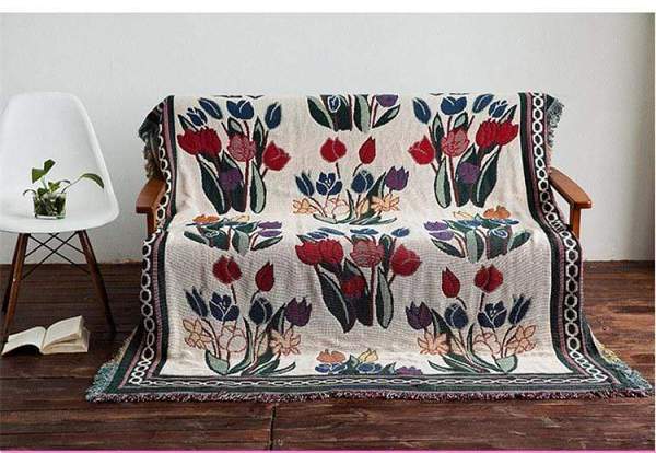 Country Style Floral Throw by Veasoon