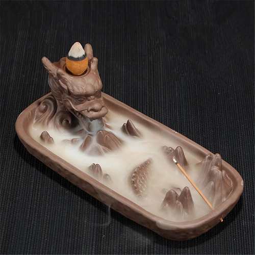 Ceramic Dragon Backflow Incense Burner by Veasoon