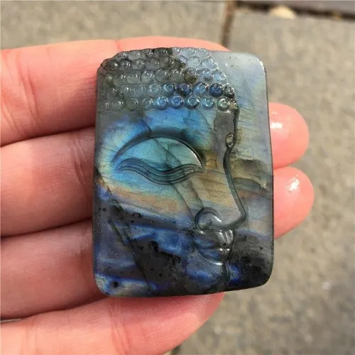 Labradorite Buddha Carved Healing Crystal by Veasoon