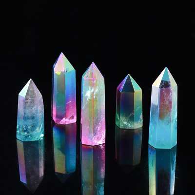 Rainbow Clear Quartz Point Tower Crystal by Veasoon
