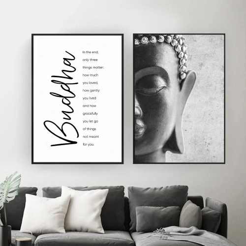 Zen Buddha Statue Canvas by Veasoon