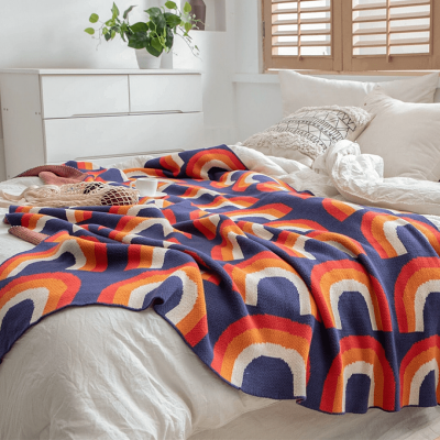 Rainbow Print Throw by Veasoon