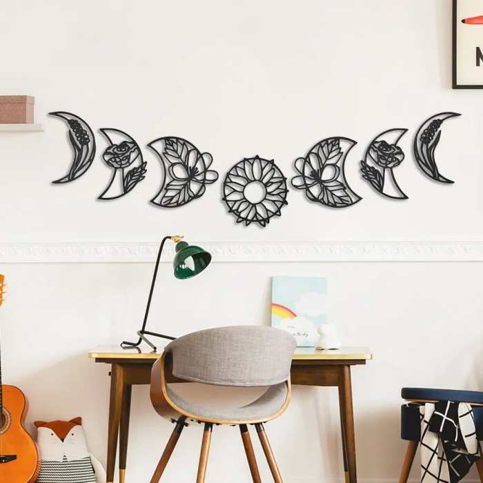 Moon Phase Boho Wall Decor 7pcs by Veasoon