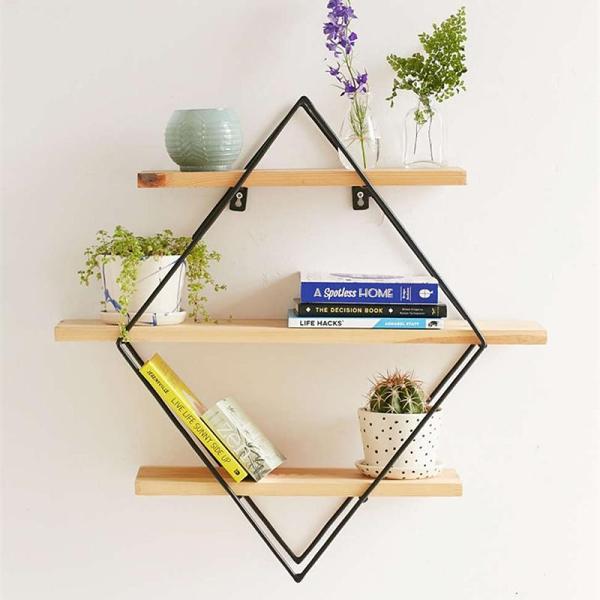 Rhomboid Wooden Wall Shelf by Veasoon