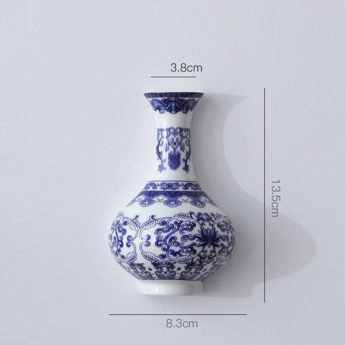 Antique Blue Wall Hanging Vase by Veasoon
