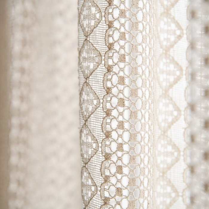 White Boho Tasseled Curtains by Veasoon