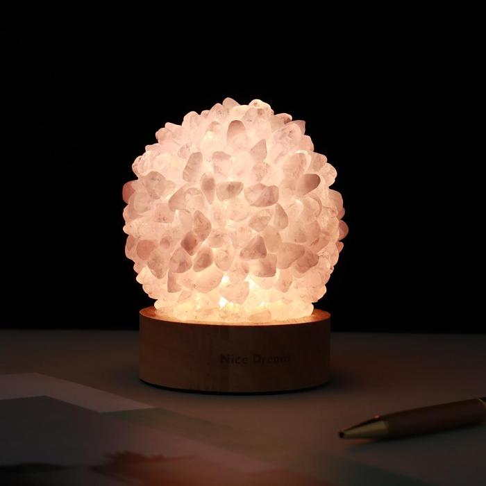 Rock Quartz Crystal Lamp by Veasoon