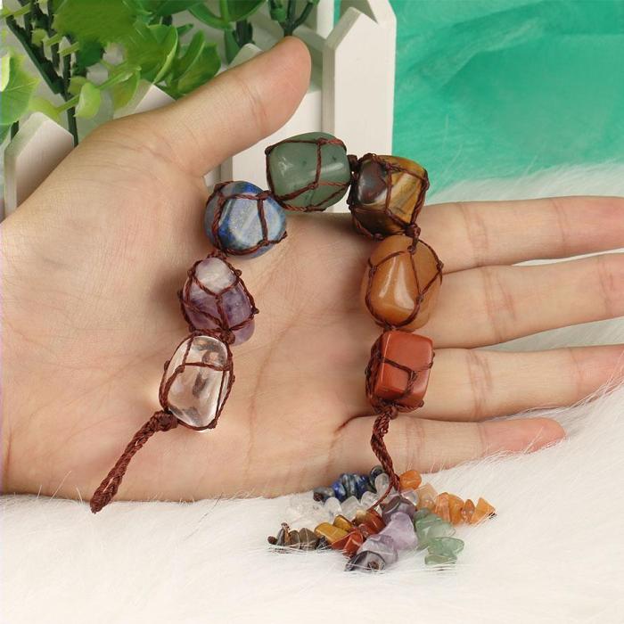 Hanging 7 Chakra Gemstones- Large Size by Veasoon