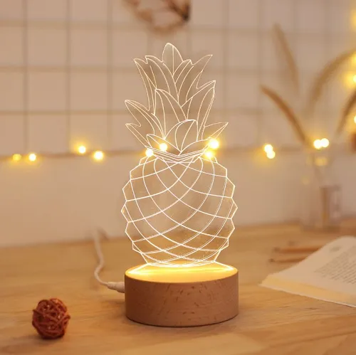 Pineapple Bedside Table Lamp by Veasoon