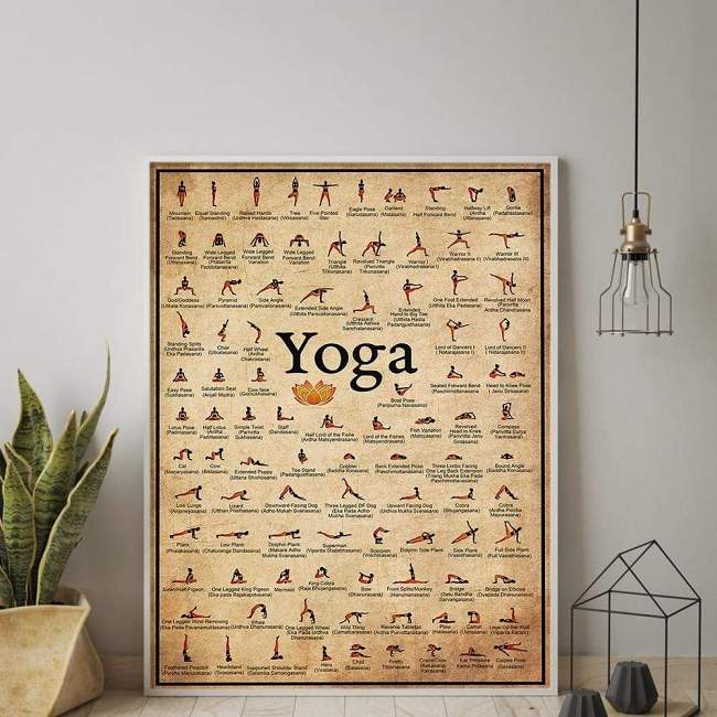 Yoga Poses Wall Poster by Veasoon