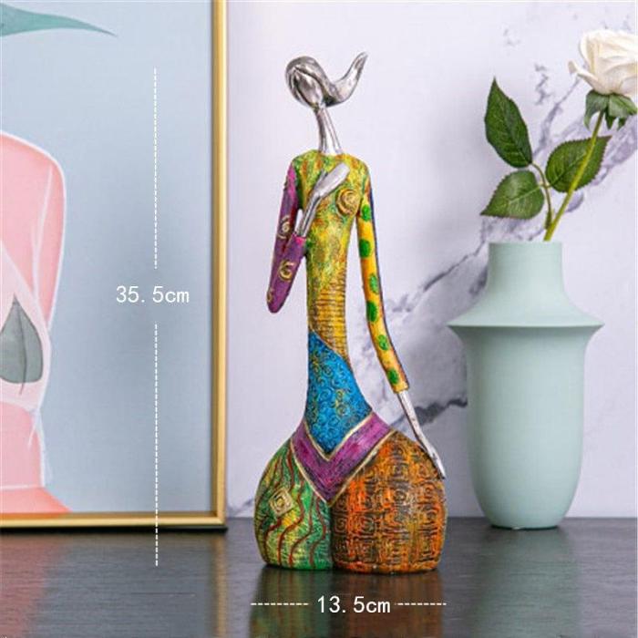 Abstract Colorful Woman Sculpture Figurine by Veasoon