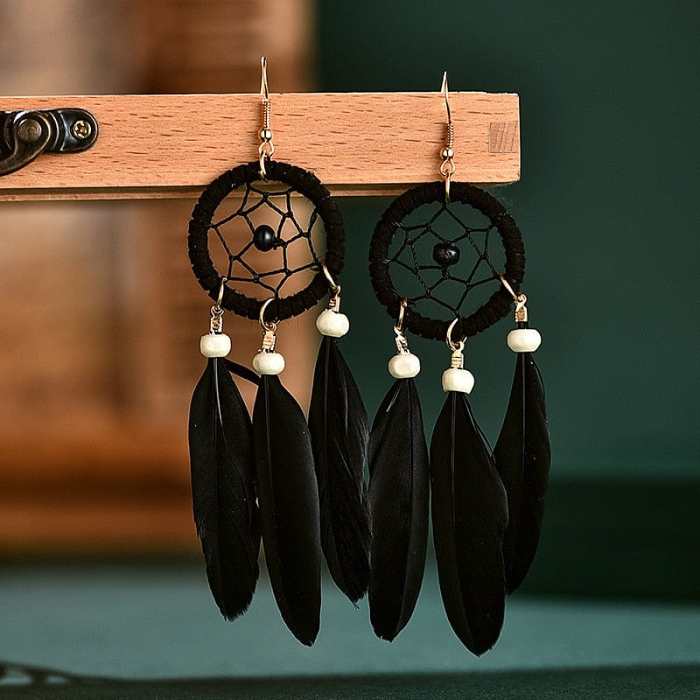 Dreamcatcher Feather Earrings